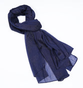 CRUSH ZARI CHIFFON - NAVY BLUE