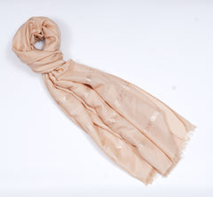 Chanel Embossed Jacquard Scarf - Blush Beige