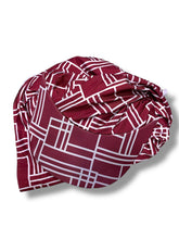 GEOMETRIC PRINT HAT - Wine & White - MADE IN TURKEY