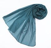 CRUSH ZARI CHIFFON - METALLIC TEAL