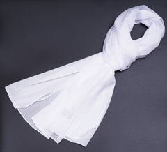 CRUSH ZARI CHIFFON - WHITE