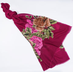 Printed Fuchsia Pink Full Border - Made in Türkiye