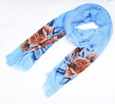 Printed Sky Blue Full Border - Made in Türkiye