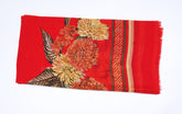 Printed Flame Blossom Grace Scarf - Made in Türkiye