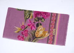 Printed Orchid Bloom Grace Scarf - Made in Türkiye
