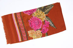 Printed Rustic Sunset Grace Scarf - Made in Türkiye
