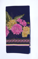 Printed Deep Ocean Grace Scarf - Made in Türkiye