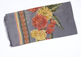 Printed Stone Grey Grace Scarf - Made in Türkiye