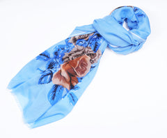 Printed Sky Blue Half of Border - Made in Türkiye