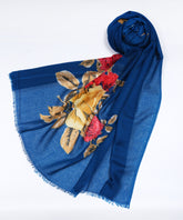 Printed Light Navy Blue Half of Border - Made in Türkiye