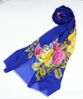 Printed Royal Blue Half of Border - Made in Türkiye