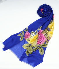 Printed Royal Blue Half of Border - Made in Türkiye