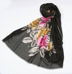 Printed Classic Green with Grey Half of Border - Made in Türkiye