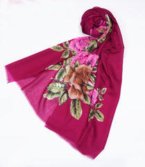 Printed Fuchsia Pink Half of Border - Made in Türkiye