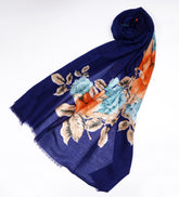 Printed Deep Navy Blue Half of Border - Made in Türkiye