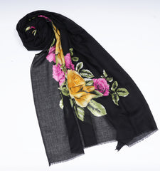 Printed Classic Black with Green Half of Border - Made in Türkiye