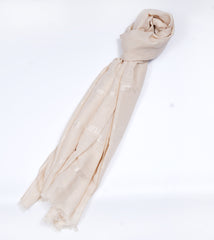 Chanel Embossed Jacquard Scarf - Light Taupe