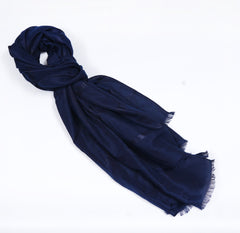 Chanel Embossed Jacquard Scarf - Navy Blue