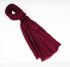 Chanel Embossed Jacquard Scarf - Raspberry Red