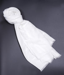 Chanel Embossed Jacquard Scarf - White