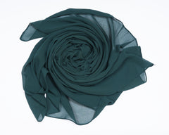 GEORGETTE SCARF - FOREST GREEN