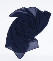 GEORGETTE SCARF - NAVY BLUE