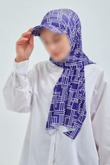 GEOMETRIC PRINT HAT - Indigo & White - MADE IN TURKEY