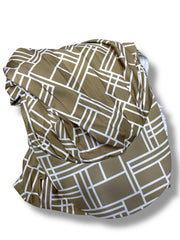 GEOMETRIC PRINT HAT - Sand & White - MADE IN TURKEY