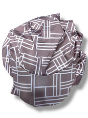 GEOMETRIC PRINT HAT - Brown & White - MADE IN TURKEY