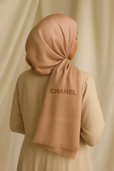 Chanel Embossed Jacquard Scarf - Blush Beige