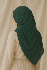 GEORGETTE SCARF - FOREST GREEN