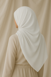 GEORGETTE SCARF - PURE WHITE