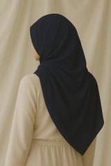 GEORGETTE SCARF - NAVY BLUE