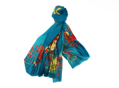 Caravané by Nourah - Printed Vibrant Teal Lawn - Made In Turkey