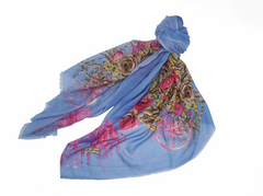 Caravané by Nourah - Printed Powder Blue Lawn - Made In Turkey