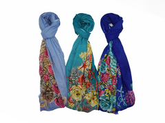 Caravané by Nourah - Printed Blue Eden Lawn - Made In Turkey