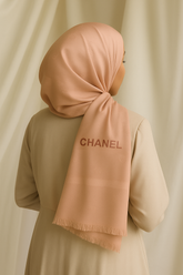 Chanel Embossed Jacquard Scarf - Pale Rose