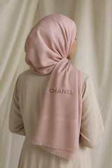 Chanel Embossed Jacquard Scarf - Light Pink