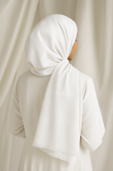 Chanel Embossed Jacquard Scarf - White