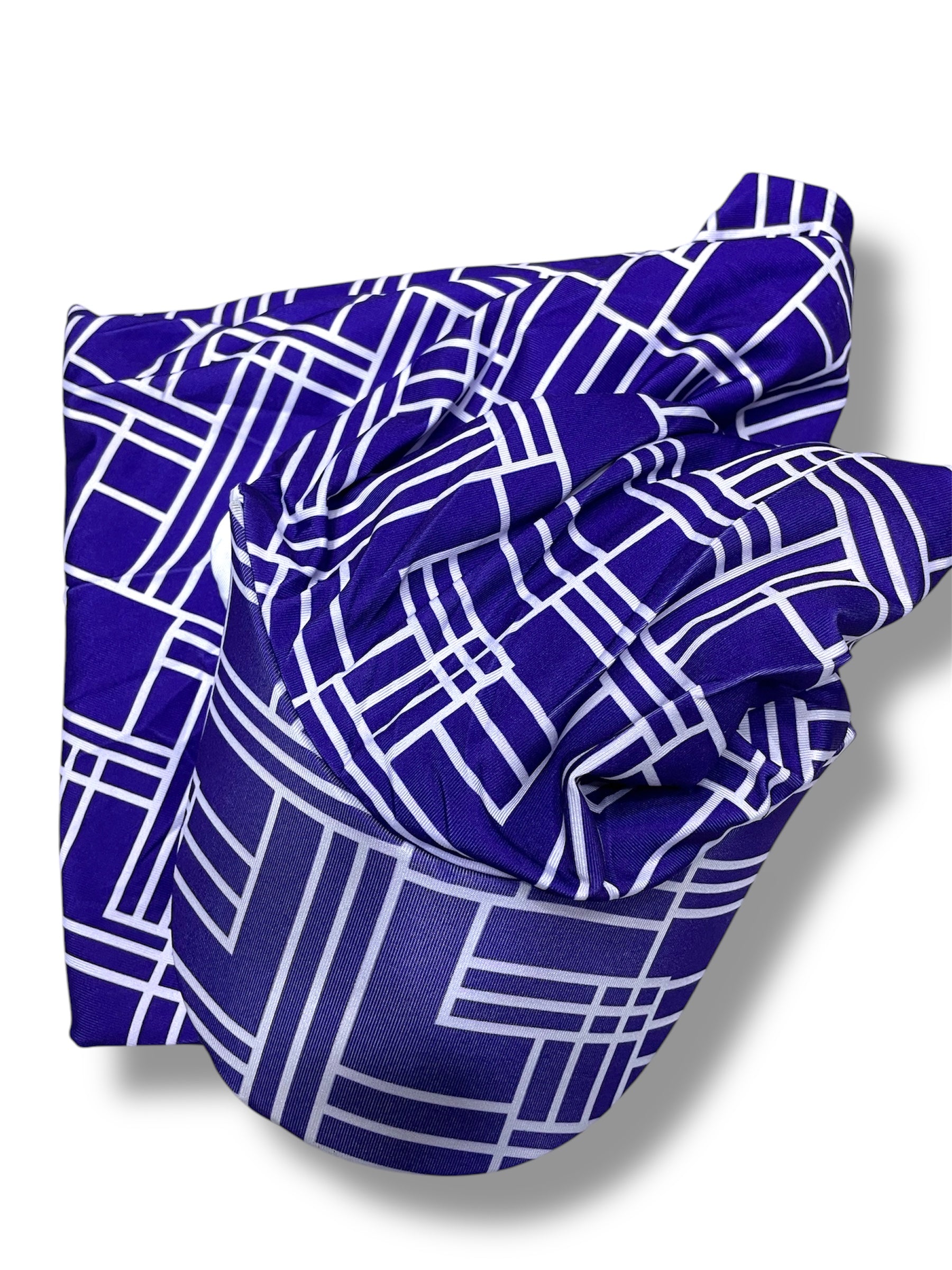 GEOMETRIC PRINT HAT - Indigo & White - MADE IN TURKEY