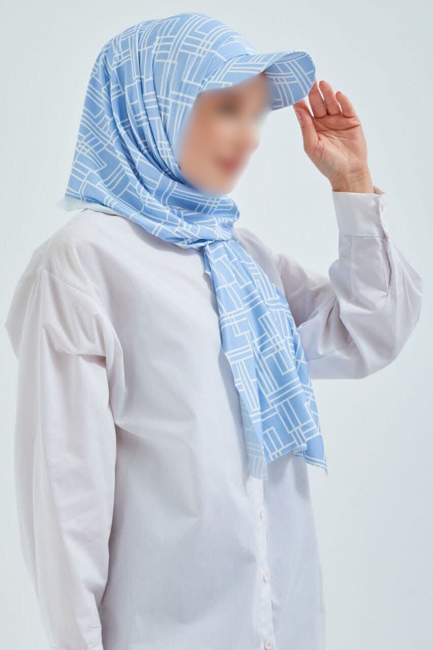 GEOMETRIC PRINT HAT - Brown & White - MADE IN TURKEY