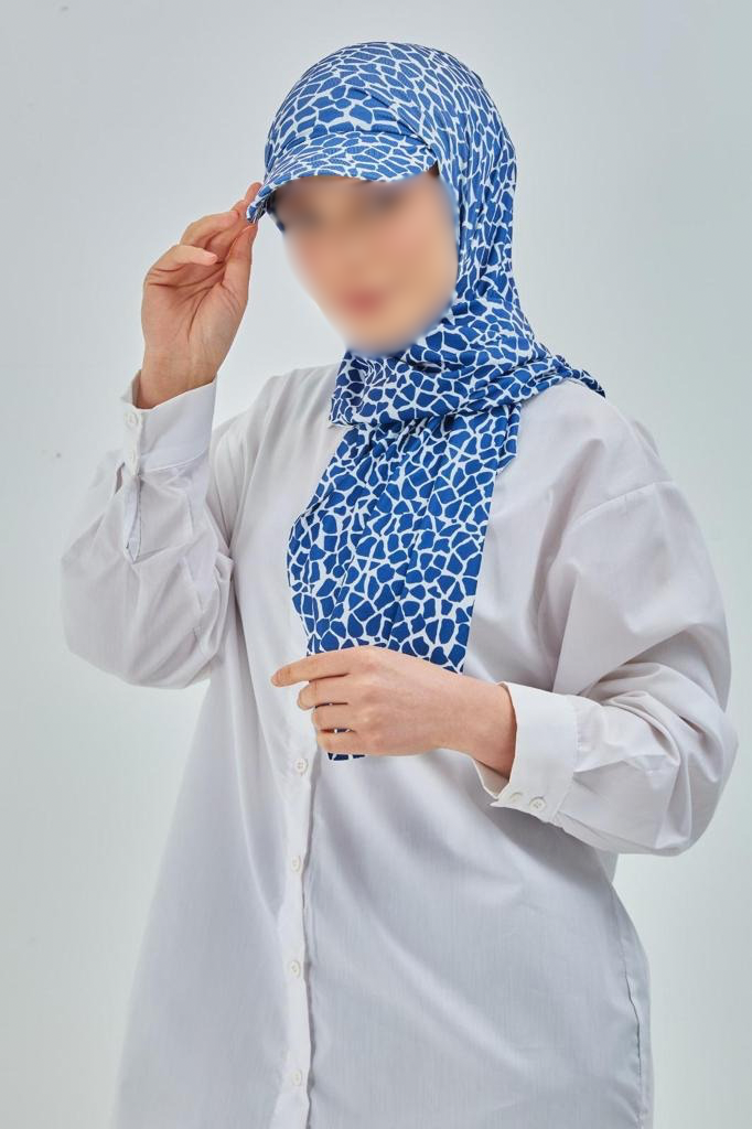 GIRAFFE PRINT - Sky Blue & Navy - MADE IN TURKEY