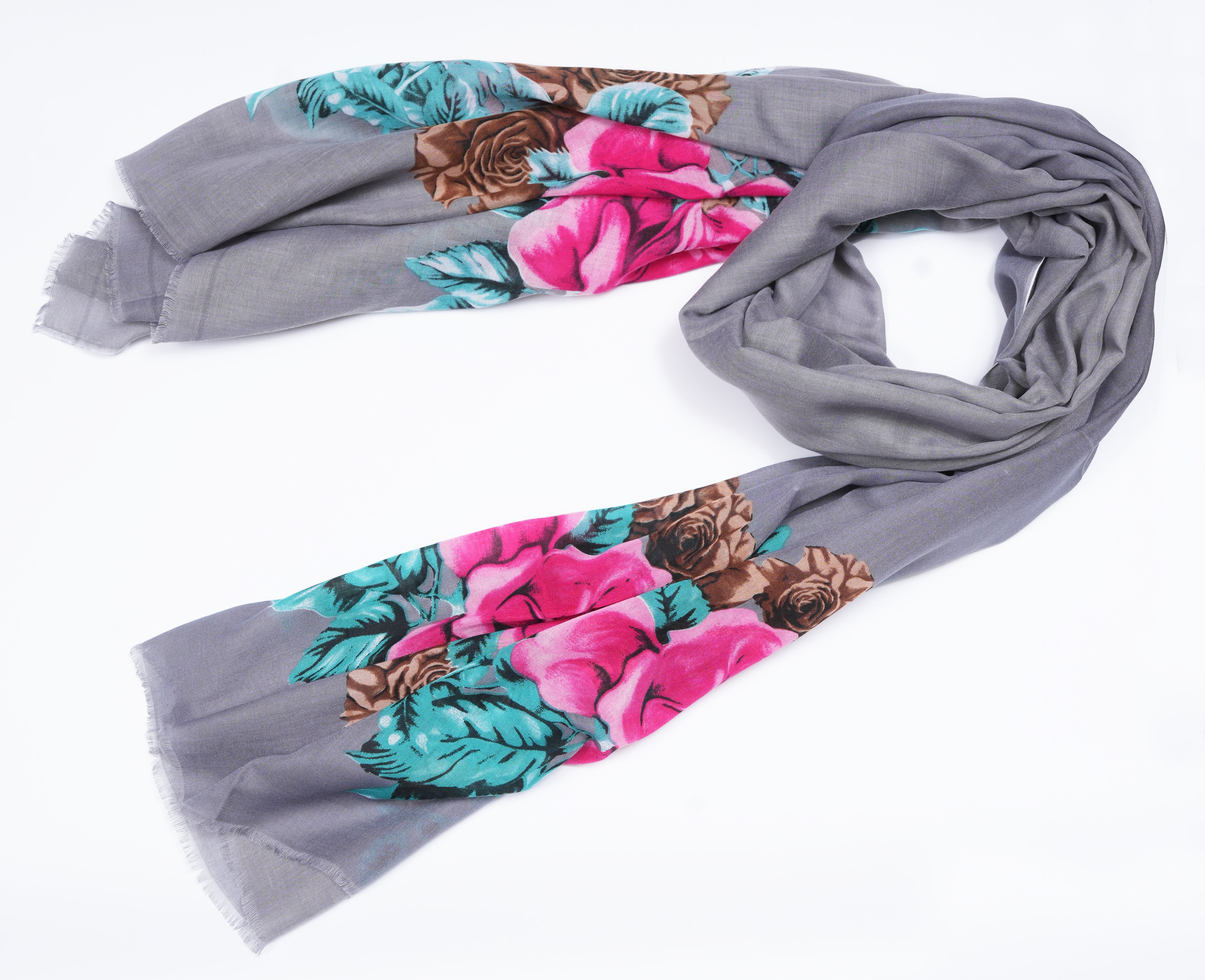 Printed Ash Grey Full Border - Made in Türkiye