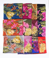 Printed Black Orchid Grace Scarf - Made in Türkiye