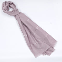Chanel Embossed Jacquard Scarf - Lavender Gray