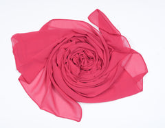GEORGETTE SCARF - ROSE RED