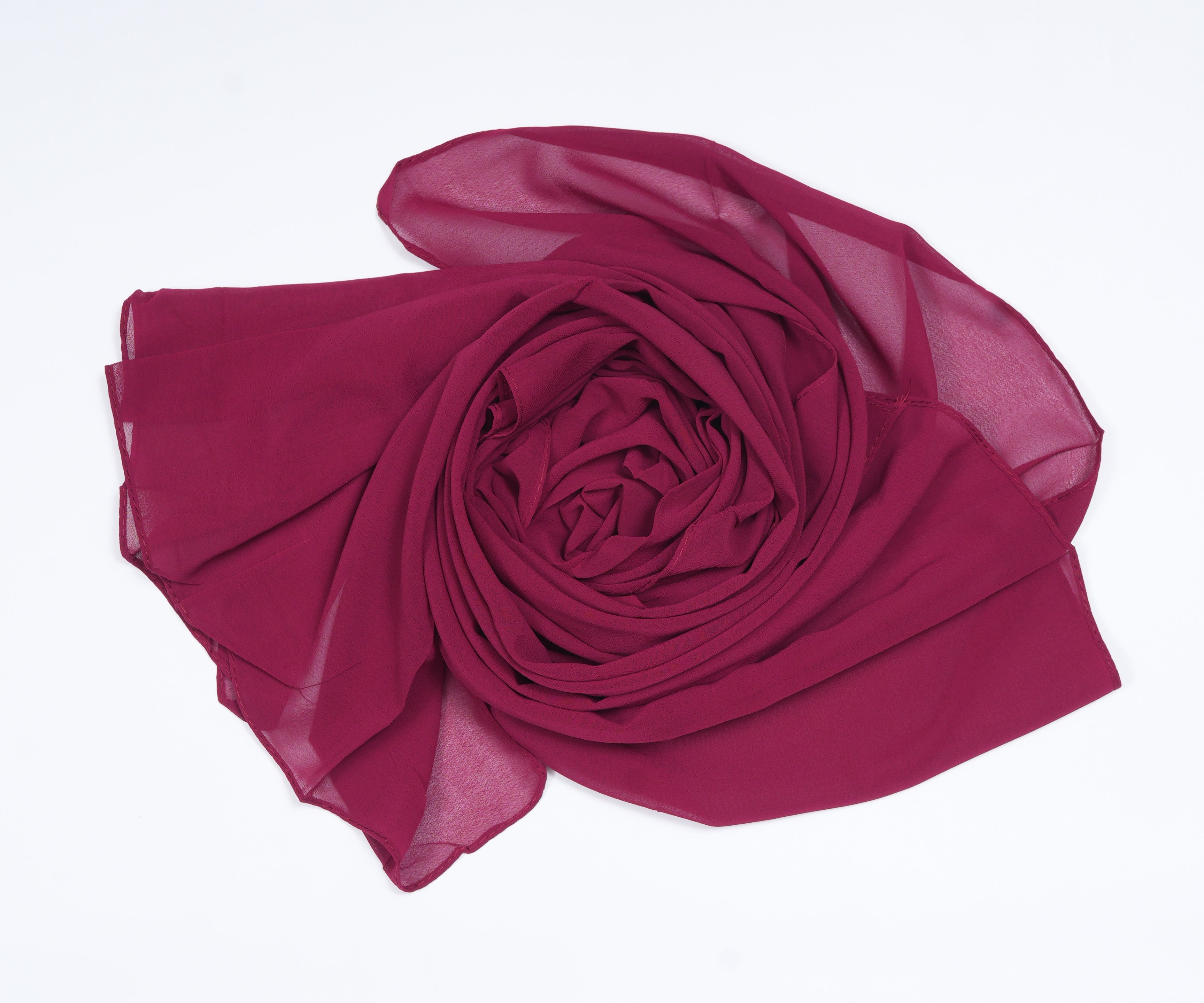 GEORGETTE SCARF - WINE RED