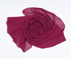 GEORGETTE SCARF - WINE RED