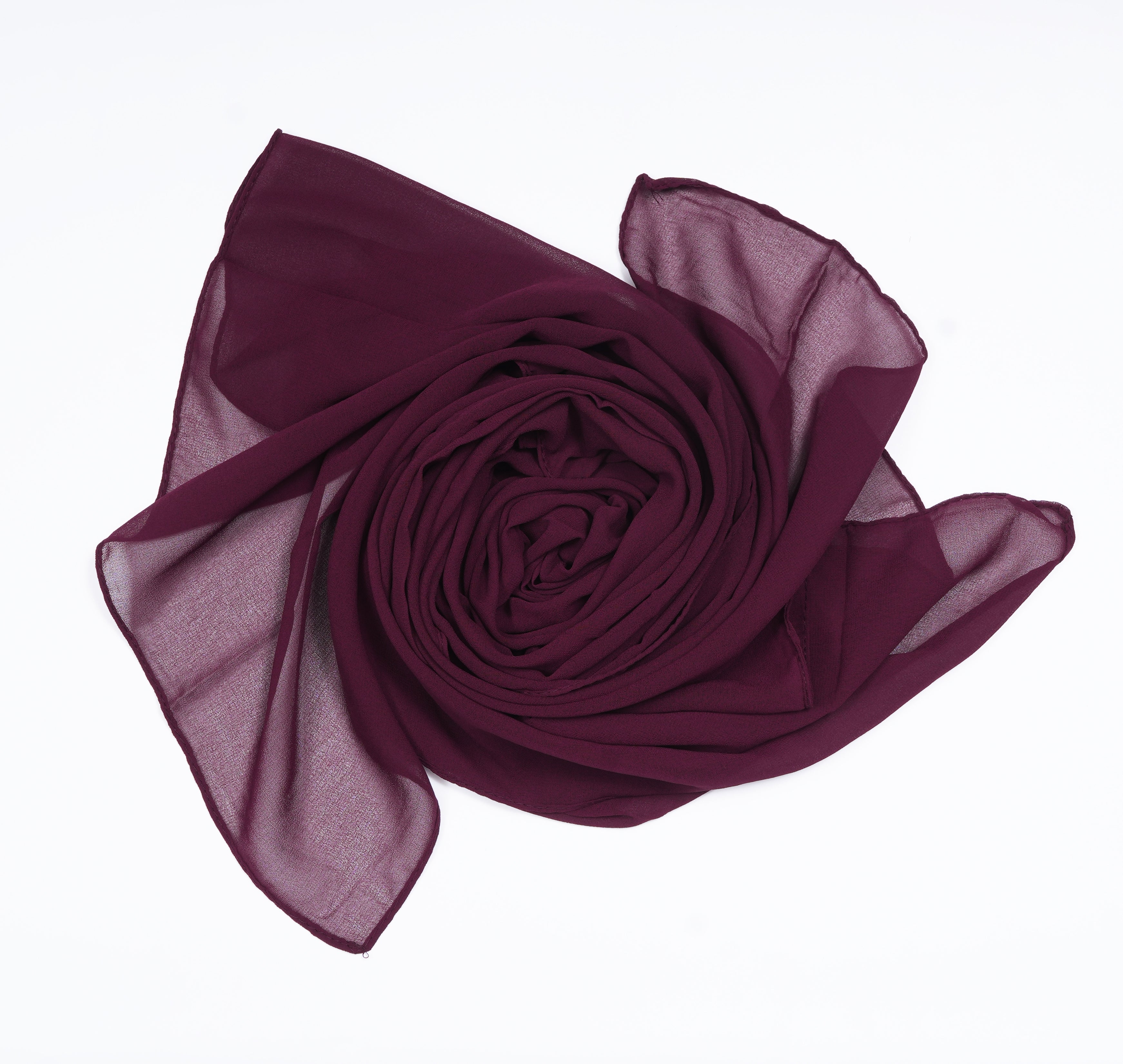 GEORGETTE SCARF - DEEP PLUM