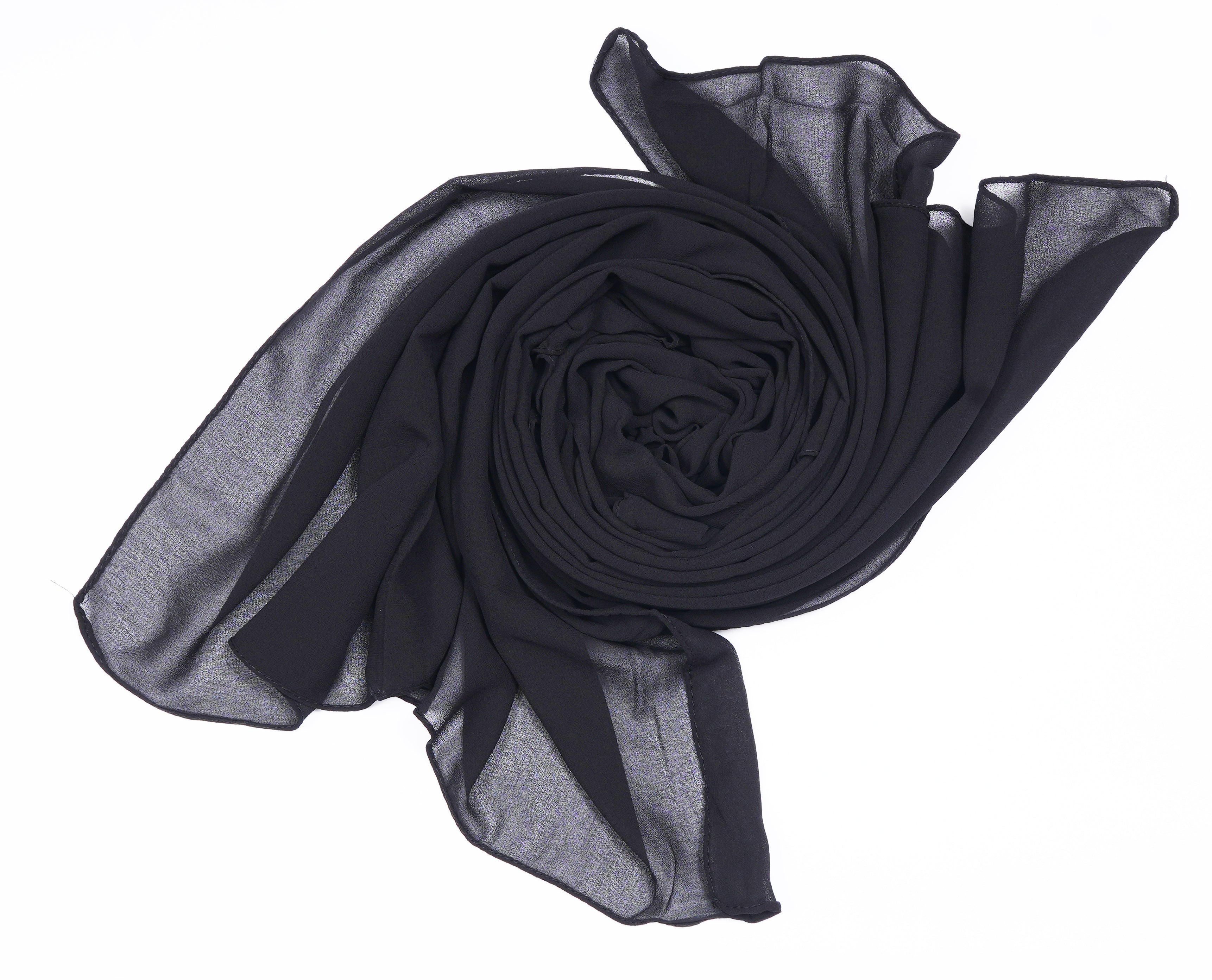 GEORGETTE SCARF - BLACK